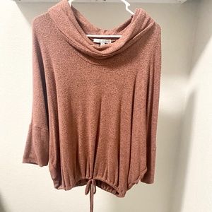 Cowl Neck Sweater 3/4 Sleeve